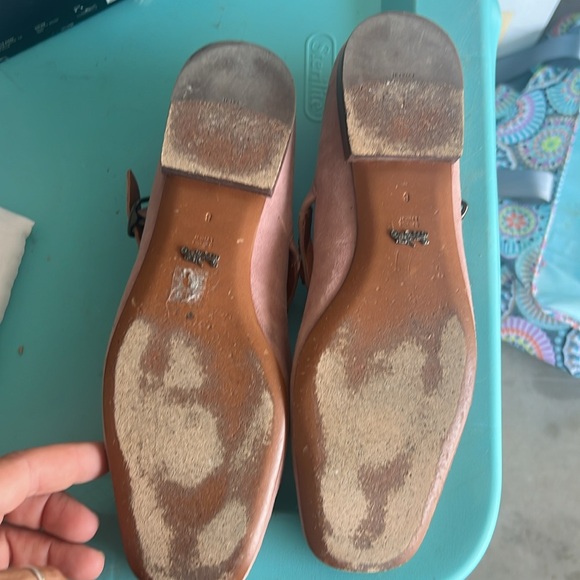 Coach Mary Jane, flat suede pink with embellishment on the strap. - Picture 7 of 10